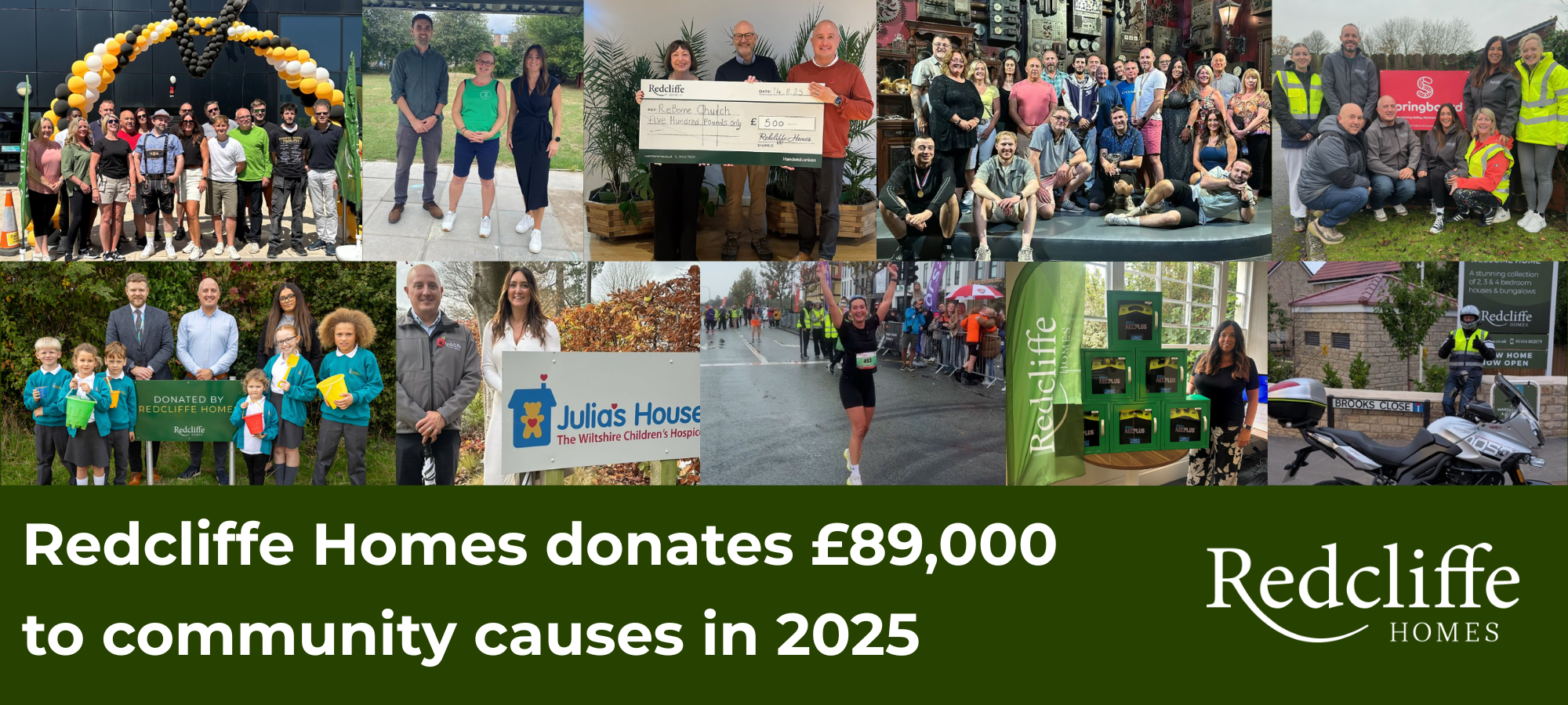 A year of community support: Redcliffe Homes gives back across the South West